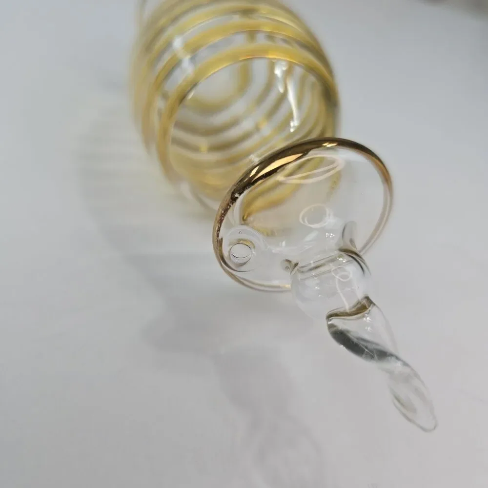 Gold Swirl Blown Glass Finial Christmas Ornament - Picture 4 of 5